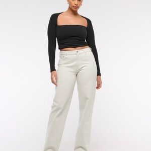 Abercrombie & Fitch Women's Curve Love Low Rise Baggy Jeans